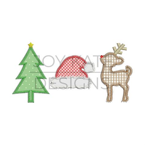 Christmas Trio Zigzag Applique Design - Joy Kate Designs