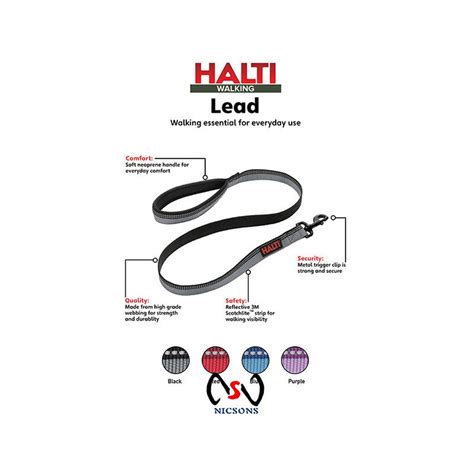 Halti Dog Walking Lead Black Large The Warehouse