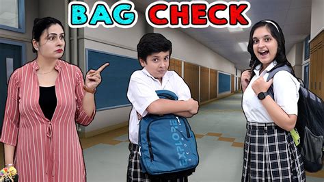 BAG CHECK | Surprise school bag check by teacher | Funny Video | Aayu ...