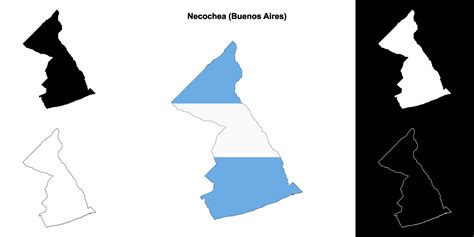 Necochea department, Buenos Aires outline map set 47852523 Vector Art at Vecteezy