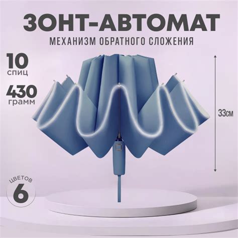 Зонт Acsori, Обратное сложение, синий кобальт купить c доставкой на ...
