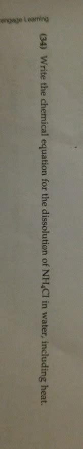 Solved (34) Write the chemical equation for the dissolution | Chegg.com