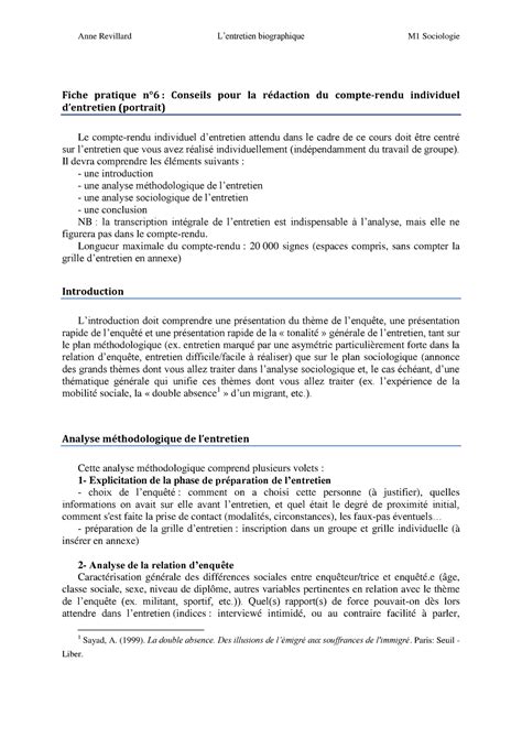 Fiche Conseils Pour La R Daction Du Compte Rendu Individuel D