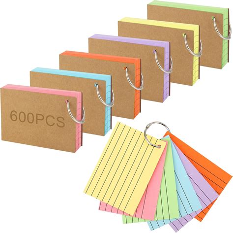 Amazon 800 PCS Index Cards 3x5 Inches Colored Flash Cards With