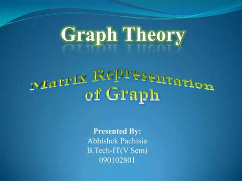 Matrix Representation Of Graph | PPT