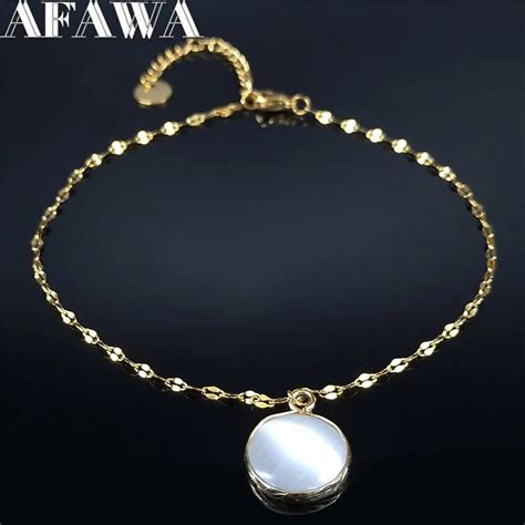 AFAWA Pulsera Tobillera De Acero Inoxidable Para Mujer Brazalete De