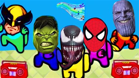 Among Us Distraction Dance Superheroes Spiderman Hulk Wolverine Vs