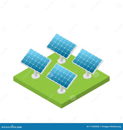 Solar Cell Solar Plant Energy Equipment Component System Diagram Vector