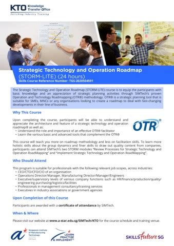 Strategic Technology And Operation Roadmap STORM LITE SIMTech