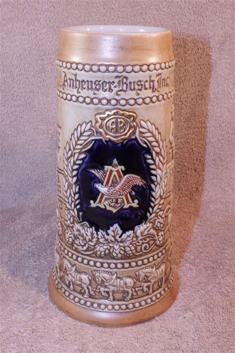 VINTAGE ANHEUSER BUSCH THE WORLDS RENOWNED THE WORLDS LARGEST STEIN