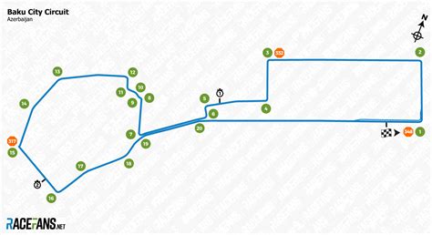 Baku City Circuit Track Map 2019 RaceFans