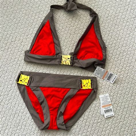 Trina Turk Swim Trina Turk Mayan Flame Bikini Top And Bottom Size 2