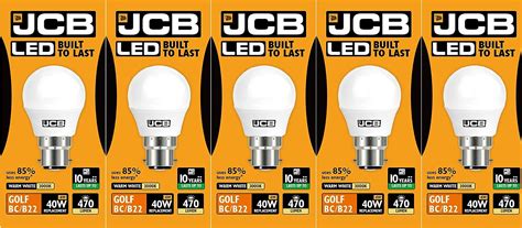 JCB 6w LED B22 Golf Ball Bulbs Bayonet 40w Incandescent Bulb