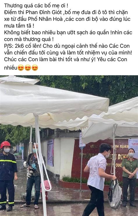 Tranh cãi gay gắt chuyện thương con đi thi ướt sũng vì ô tô không vào được tận cổng