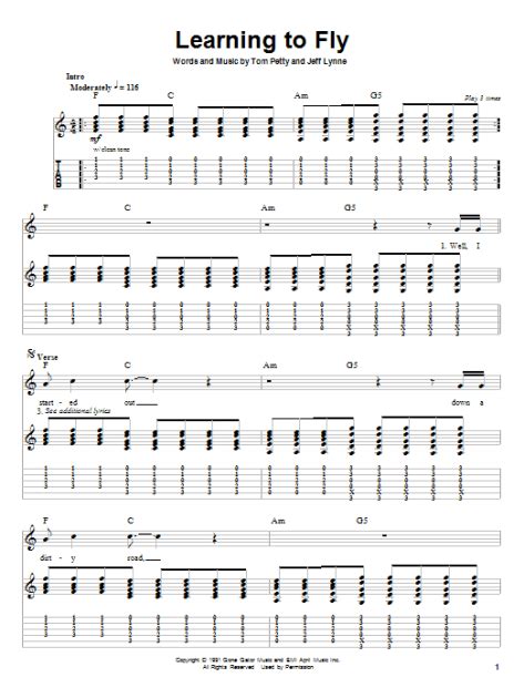 Learning To Fly Guitar Tab Play Along Zzounds