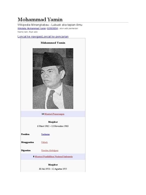 Biografi Mohammad Yamin | PDF