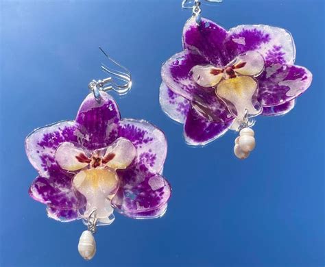 Real Orchid Earring Spring Jewelry Tbirthday T For Herwedding