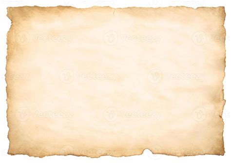 Old Parchment Paper Sheet Vintage Aged Or Texture Isolated On White