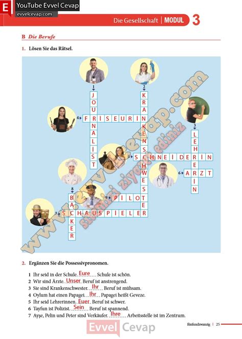 9 Sınıf Almanca A1 1 Çalışma Kitabı Cevapları Meb Yayınları 3 Ünite