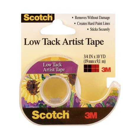 Scotch Low Tack Artist Tape 34 In X 10 Yd Pack Of 6