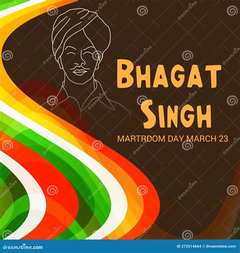 Martyr S Day With Freedom Fighter Bhagat Singh Stock Illustration