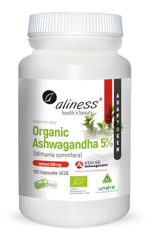 Organic Ashwagandha Ksm Mg Kapsu Ek Vege Aliness