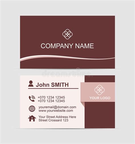 Abstract Red Business Card Template Stock Vector - Illustration of sign ...