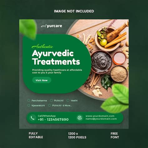 Premium PSD Ayurvedic Treatments Center And Beauty Care Social Media