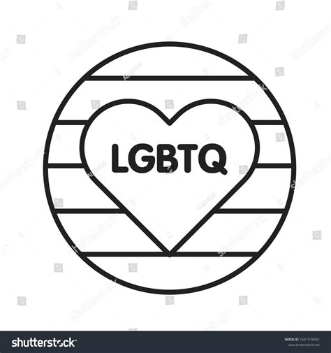 Lgbt Pride Black Line Icon Lesbian Stock Vector Royalty Free