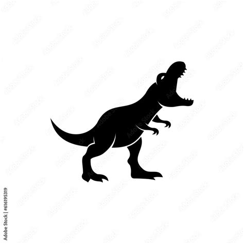 dinosaur icon illustration design, angry t-rex silhouette logo Stock ...