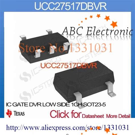 UCC27517DBVR IC GATE DVR LOW SIDE 1CH SOT23 5 UCC27517DBVR 27517