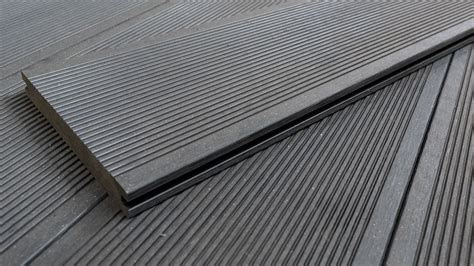 Planeo ECO Line WPC Decking Board Solid Dark Grey Smooth Grooved