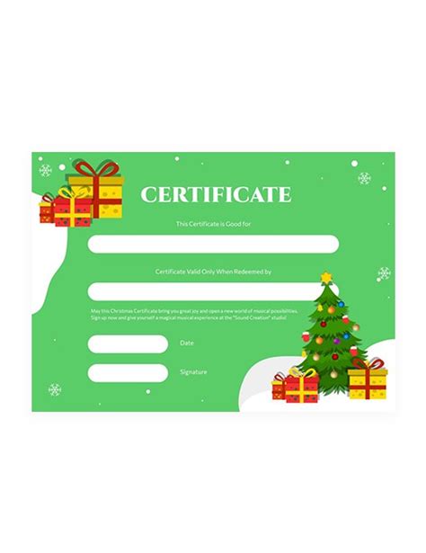 Plantillas De Certificado De Regalo De Navidad Gratis Para Word