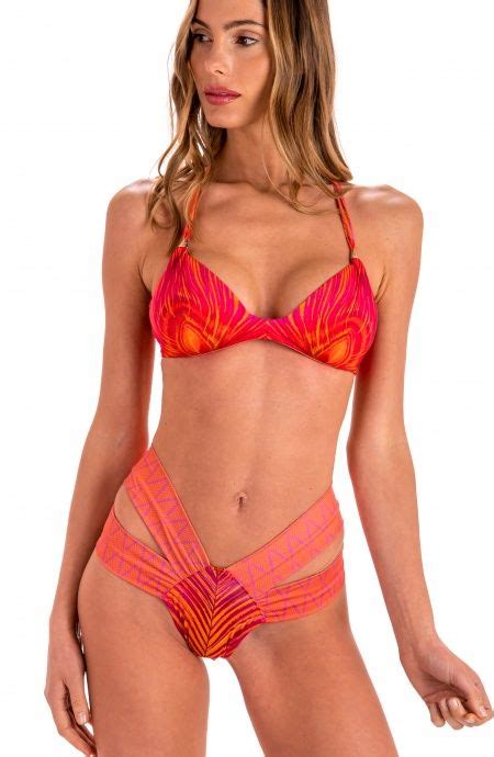 Bikini Balconnet Avec Armature Slip Moyen Imprim Plumes Taille L