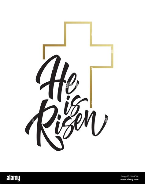 He Is Risen Lettering Isolated On White Background Symbol For