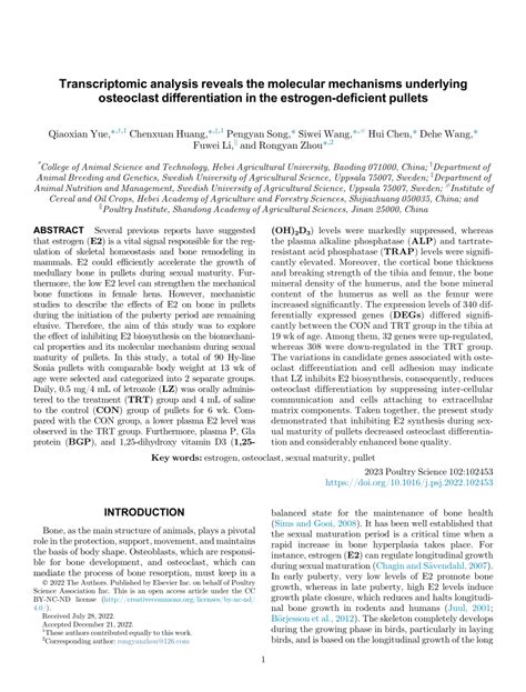 PDF Transcriptomic Analysis Reveals The Molecular Mechanisms