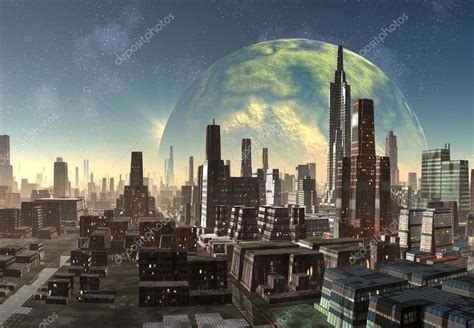 Modern City On An Alien Planet Stock Photo Diversepixel