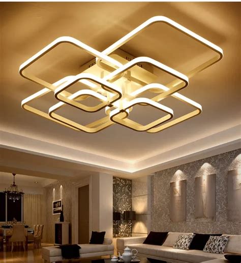 2017 Rectangle Acrylic Aluminum Modern Led Ceiling Lights For Living