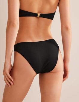 Textured Bikini Bottoms Black Honeycomb Boden UK