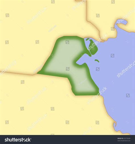 Kuwait Vector Map Borders Surrounding Countries Stock Vector (Royalty ...