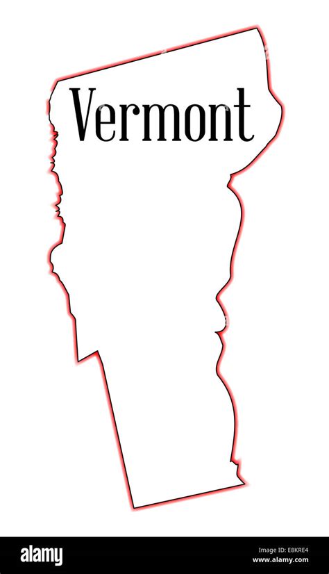 Outline map of the state of Vermont Stock Photo - Alamy