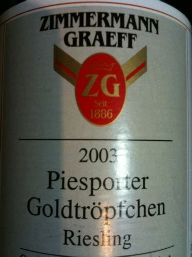 Zimmermann Graeff Müller Piesporter Goldtröpfchen Riesling Auslese