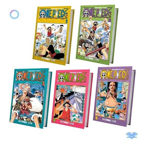 One Piece 3 Em 1 Mangá Vol 1 Ao 5 KIT Nova Coleção Panini Mangá