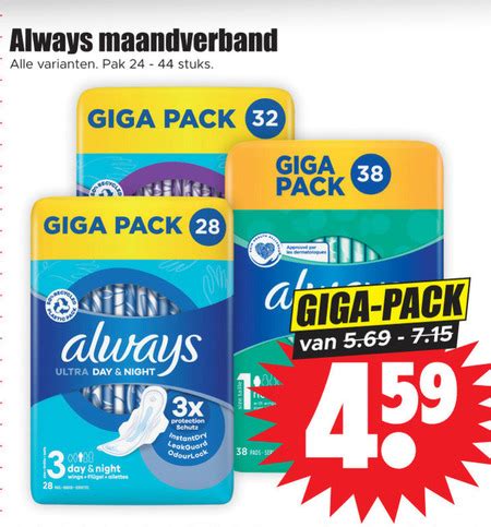 Always Maandverband Folder Aanbieding Bij Dirk Details