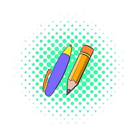 Premium Vector Pencil And Pen Icon In Comics Style On A White Background