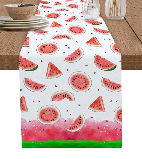 Summer Fruit Watermelon Table Runner Home Wedding Table Flag Mat Table