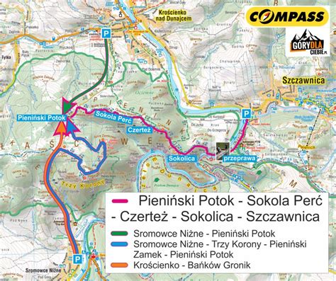 Pieniny Sokoa Perć mapa Góry dla Ciebie Najciekawsze wycieczki