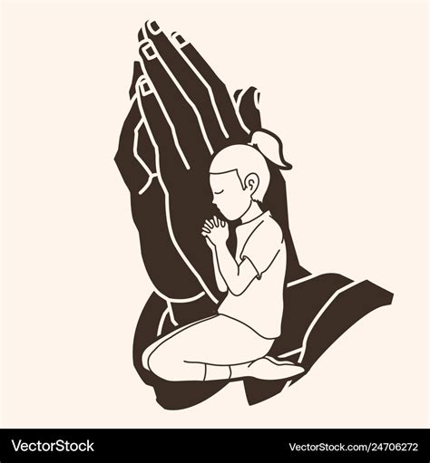 Girl Prayer Christian Praying Graphic Royalty Free Vector