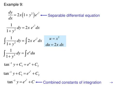 PPT 6 2 Integration By Substitution Separable Differential