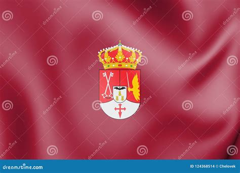 3d Flag Of Albacete Province Spain Stock Illustration Illustration